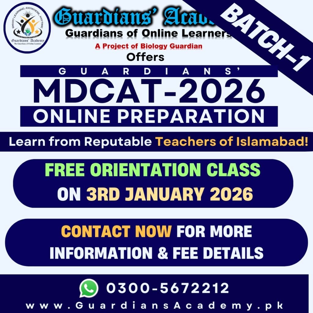 Online Guardians Academy for MDCAT, ECAT, F.Sc O-Level/IGCSE and A-Level